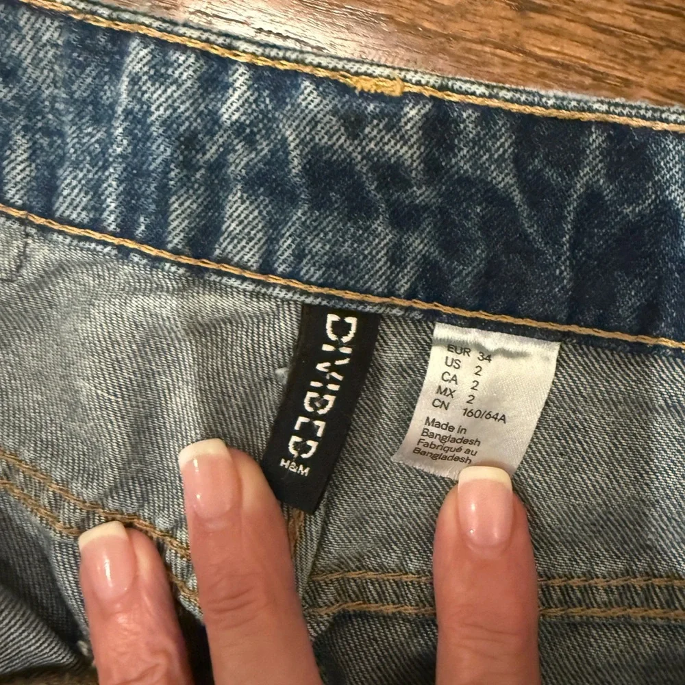 Divided Distressed Light and Dark Blue Denim Jeans